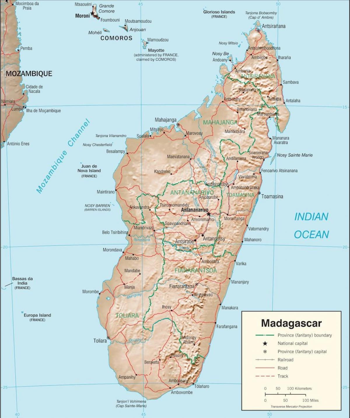 Madagascar mapa do país