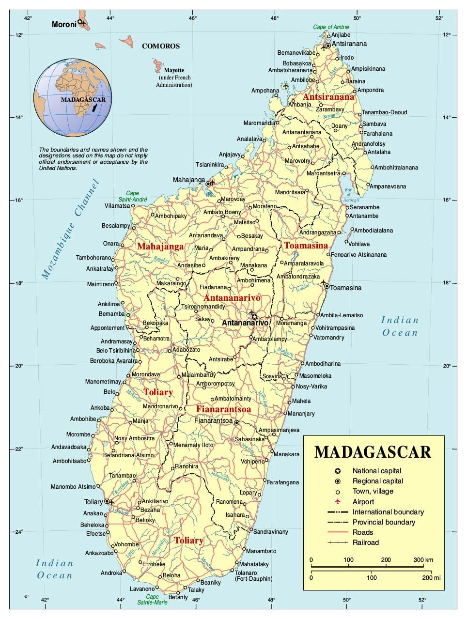mapa de Madagascar estrada