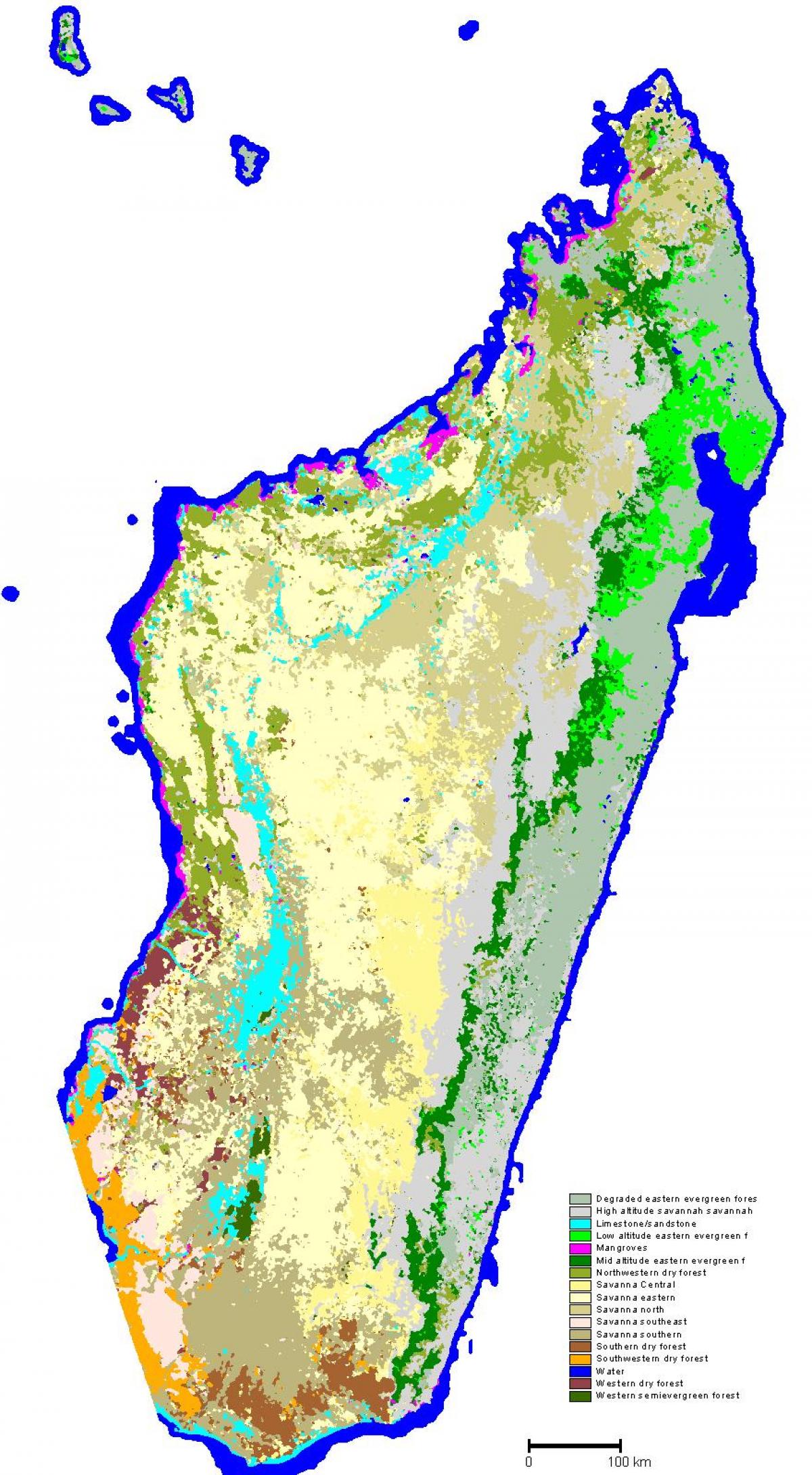 mapa de vegetação Madagascar