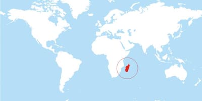 Mapa de Madagascar localização no mundo