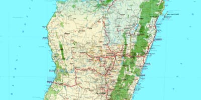 Mapa de Madagascar topográfico