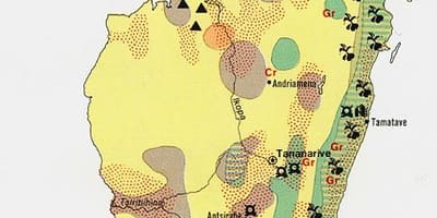Mapa de Madagascar recursos naturais