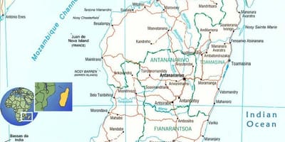 Mapa de Madagascar rio