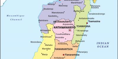 Mapa do mapa político do Madagascar